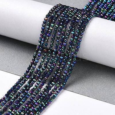 Electroplate Glass Beads Strands GLAA-H021-01A-FP11-1