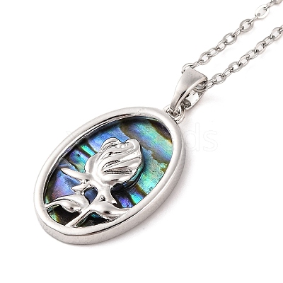 201 Stainless Steel Pendants Necklace for Women NJEW-B110-02P-1