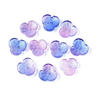 Baking Paint Transparent Glass Bead Caps DGLA-N014-09B-02-1