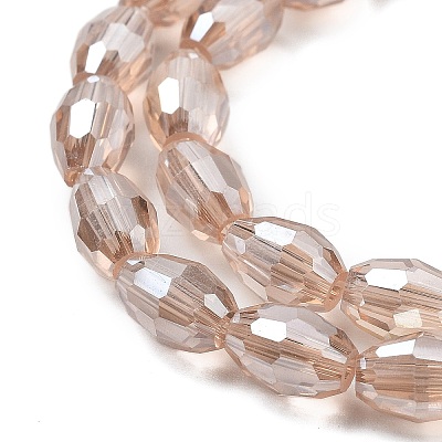 Transparent Electroplate Glass Beads Strands EGLA-A037-T6x8mm-B04-1