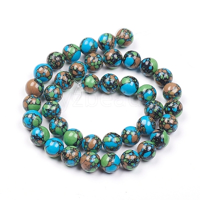 3 Strands Synthetic Turquoise Beads Strands G-OC0002-63-1