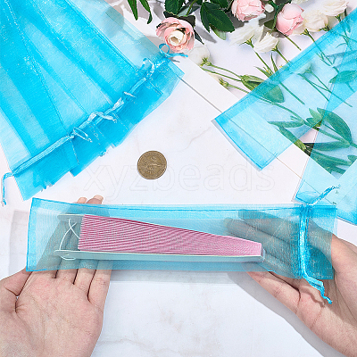 100Pcs Organza Drawstring Bags for Chinese Fan OP-GF0001-02A-1