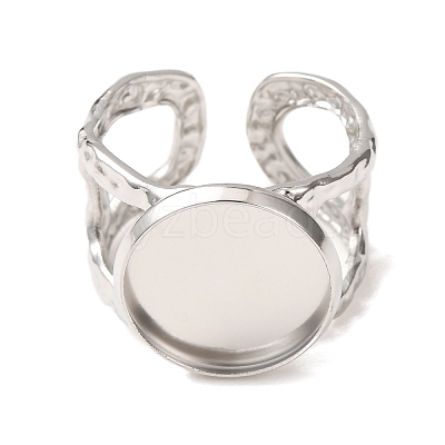 Hammered 304 Stainless Steel Cuff Ring Components SA-CBAC0DF-02D-P-1