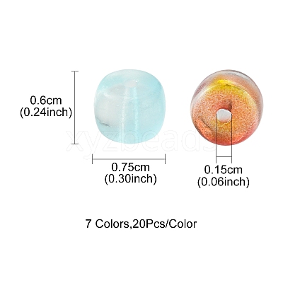 140Pcs 7 Colors Transparent Glass Beads GLAA-FS0001-45-1
