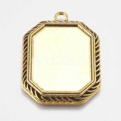 Tibetan Style Pendant Cabochon Settings X-TIBEP-A22961-AG-FF-1