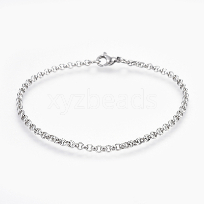 Tarnish Resistant 304 Stainless Steel Rolo Chain Bracelets BJEW-P239-02A-1