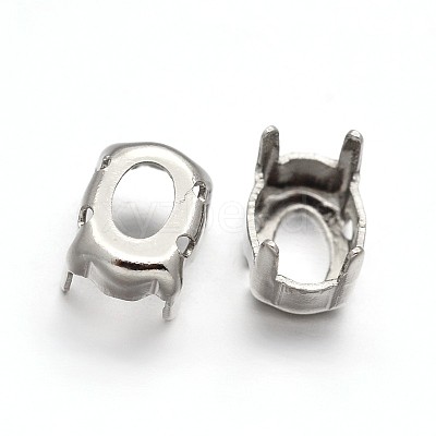 Oval Brass Sew on Prong Settings X-KK-N0084-A09-10x12-1