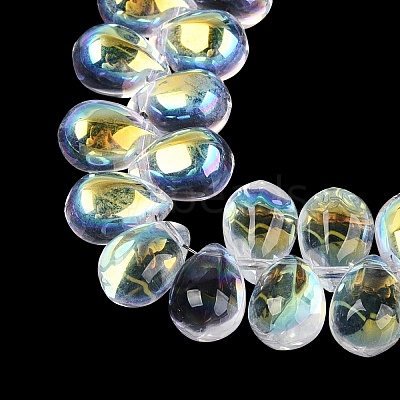 Electroplate Transparent Glass Beads Strands GL-N005-02A-B01-1