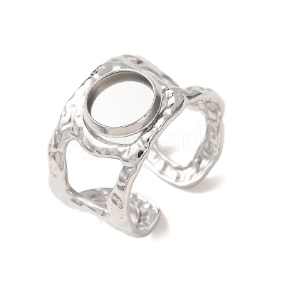 Hammered 304 Stainless Steel Cuff Ring Components SA-CBAC0DF-02A-P-1