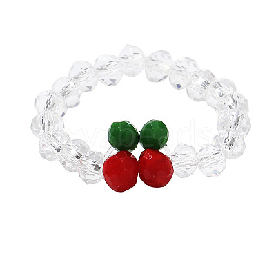 Glass Beaded Stretch Finger Rings for Women FS-WG76F8F-02-1