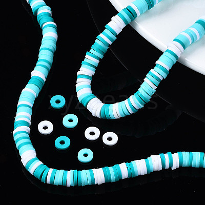 Handmade Polymer Clay Beads Strands CLAY-R089-6mm-085-1