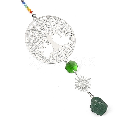 201 Stainless Steel Tree of Life Suncatcher HJEW-JM04875-02-1