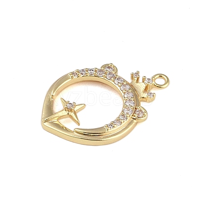 Brass Micro Pave Clear Cubic Zirconia Pendants FIND-B077-02G-07-1