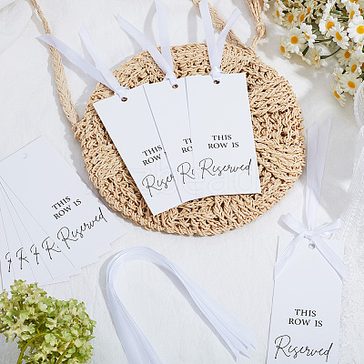 24Pcs 2 Sets Paper Seat Reserved Sign Hanging AJEW-CN0006-21A-1
