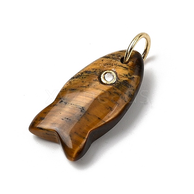 Natural Tiger Eye Pendants G-A297-01G-10-1
