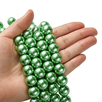 Eco-Friendly Glass Pearl Beads Strands HY-A008-14mm-RB008-1