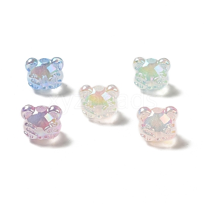 UV Plating Rainbow Iridescent Acrylic Beads PACR-M002-03-1