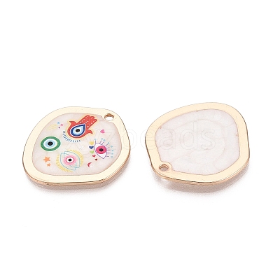 Printed Alloy Enamel Pendants ENAM-N071-11G-03-1