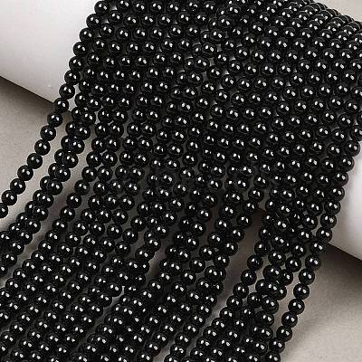 Natural Black Spinel Round Bead Strands G-A130-2mm-32A-1