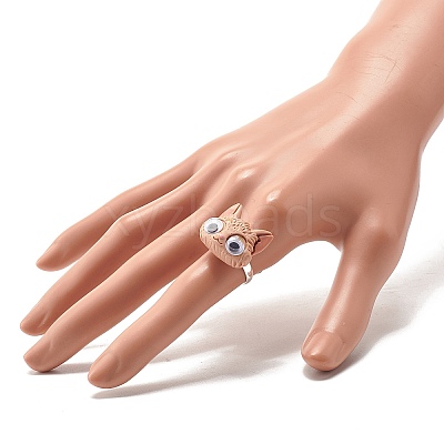 Resin 3D Mixed Animal Adjustable Rings RJEW-JR00428-M-1