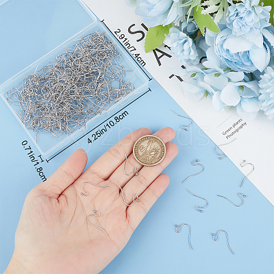 300Pcs 304 Stainless Steel Earring Hooks STAS-BBC0004-50-1