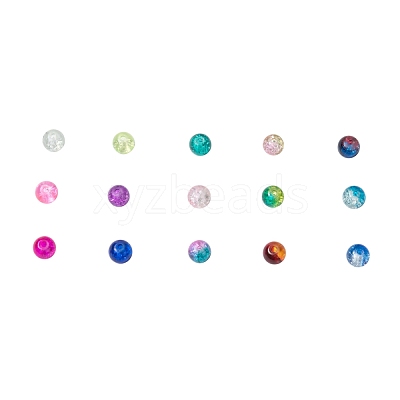 Spray Painted Crackle Glass Beads Strands CCG-JP0001-03B-1