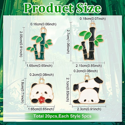 20Pcs 4 Styles Alloy Enamel Pendants ENAM-YW0008-08-1