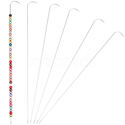 6Pcs Iron Bent Head Beading Needles for Bead Spinner TOOL-BBC0001-12-1