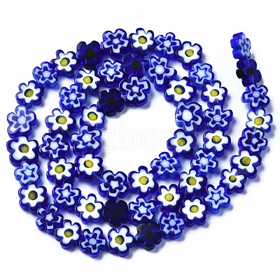 Handmade Millefiori Glass Bead Strands LAMP-J035-8mm-37-1
