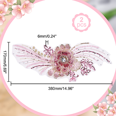 3D Flower Organgza Polyester Embroidery Ornament Accessories PATC-WH0008-03C-1