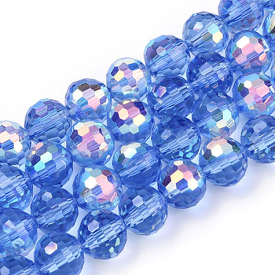 Transparent Electroplate Glass Beads Strands EGLA-N012-001-B11-1