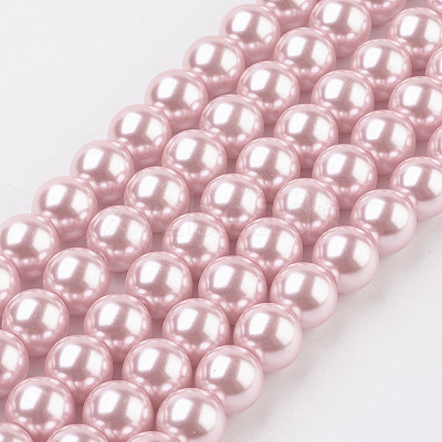 Eco-Friendly Glass Pearl Beads Strands X-HY-A008-8mm-RB109-1