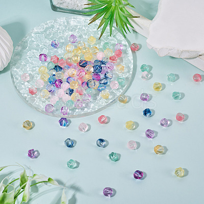 120Pcs 8 Colors Transparent Glass Beads GLAA-TA0004-25-1