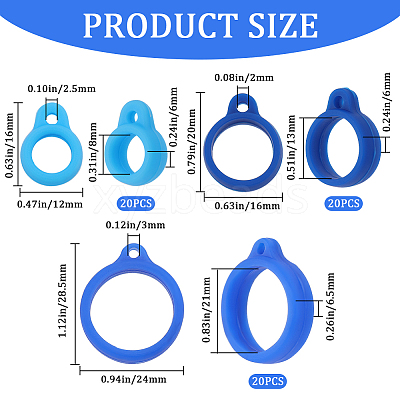 60Pcs 3 Style Silicone Pendant SIL-GF0001-28B-1