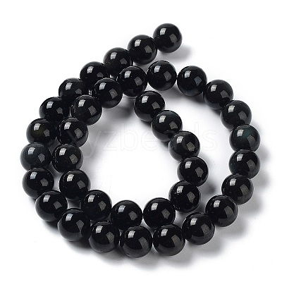 Natural Obsidian Beads Strands G-G099-10mm-24-1