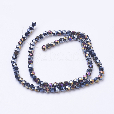 Faceted(32 Facets) Round AB Color Electroplate Glass Beads Strands X-EGLA-J042-4mm-AB01-1