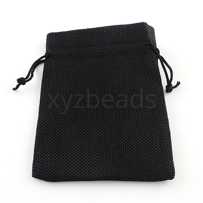 Polyester Imitation Burlap Packing Pouches Drawstring Bags LS-ABAG-R005-9x7-09-1