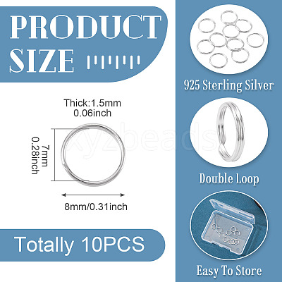 925 Sterling Silver Split Jump Rings STER-TA0001-48A-1