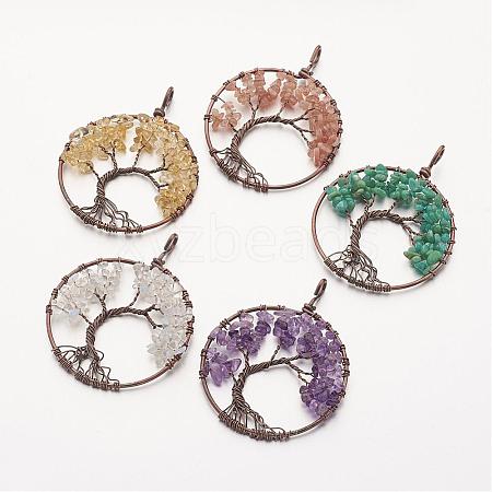 Natural & Synthetic Gemstone Big Pendants G-G910-K-1