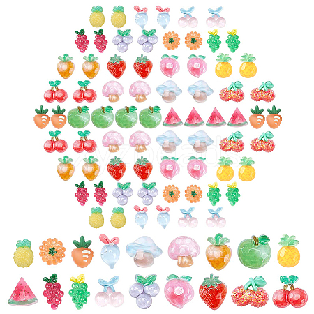 CREATCABIN 90Pcs 18 Style Resin Cabochons CRES-CN0001-06-1