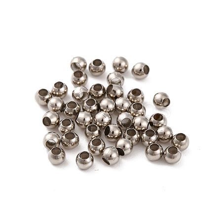 Glossy Brass Round Spacer Beads KK-WH0055-01P-1