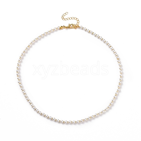 Acrylic Imitation Pearl Beaded Necklaces with Glass Seed Beads for Women NJEW-JN04132-1