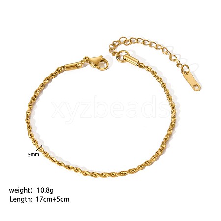 Simple Stainless Steel Rope Chains Bracelets for Summer Beach PM6439-6-1