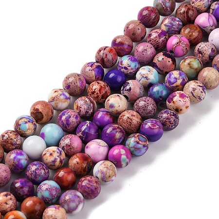 Dyed Natural Regalite/Imperial Jasper/Sea Sediment Jasper Beads Strands G-B124-C02-14-1