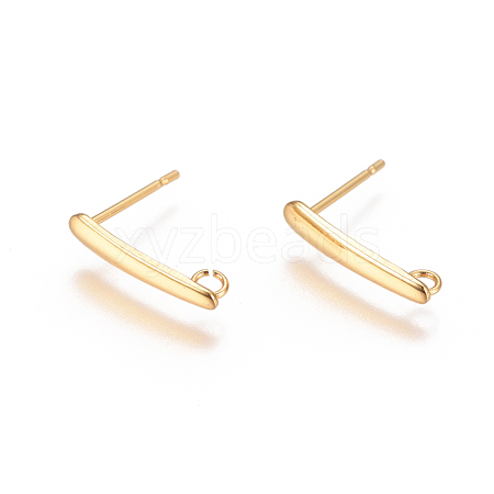 304 Stainless Steel Ear Stud Components STAS-F227-20A-G-1