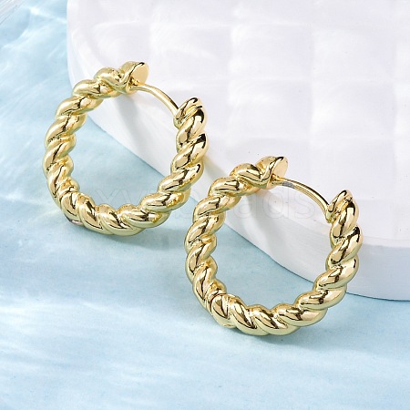 Brass Huggie Hoop Earrings EJEW-L231-31G-1