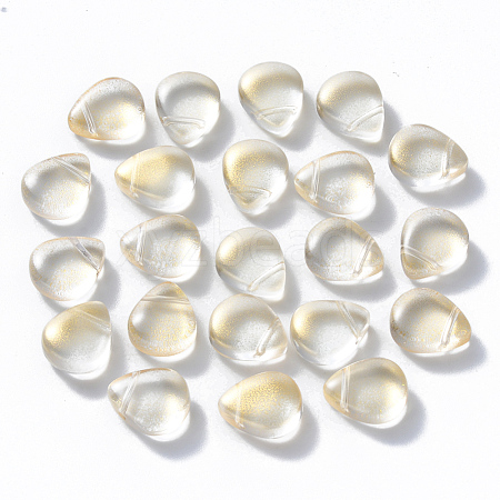 Transparent Spray Painted Glass Beads GLAA-T016-29F-1