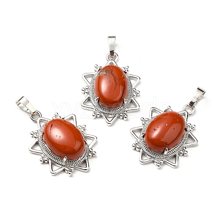 Natural Red Jasper Pendants G-B033-03P-20-1