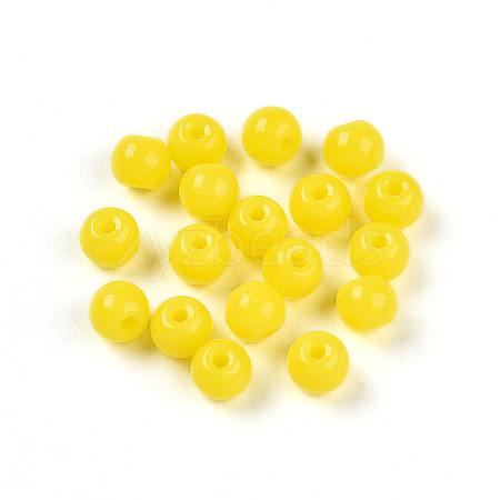 Opaque Solid Color Glass Beads GLAA-N007-4mm-A09-1