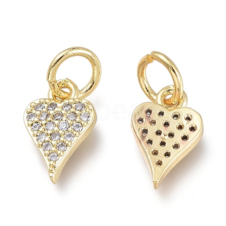 Brass Micro Pave Clear Cubic Zirconia Charms ZIRC-Q024-06G-1